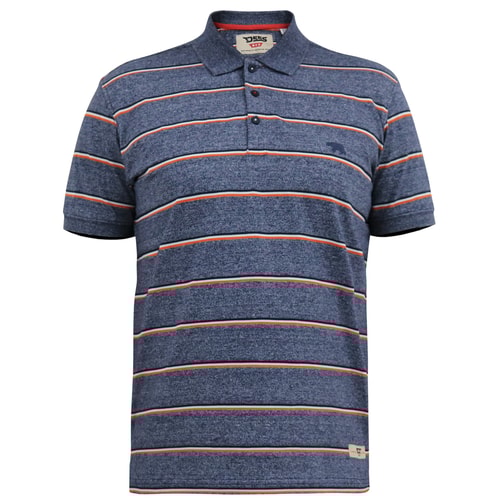 D555 Humber Vollstreifen-Jersey-Poloshirt, Marineblau